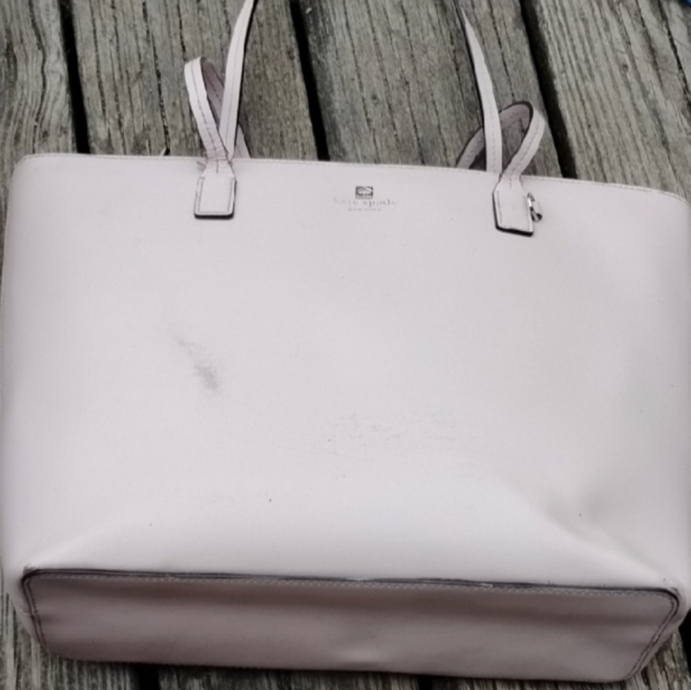 Kate Spade Light Pink ExLarge Leather Tote Bag#makeup Inside - Picture 5 of 6